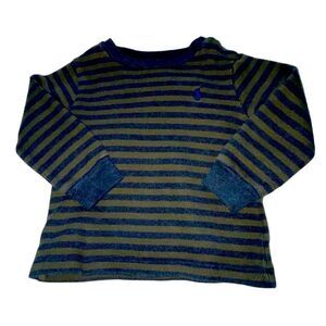 Ralph Lauren Waffle Knit Stripe Long Sleeve Tee